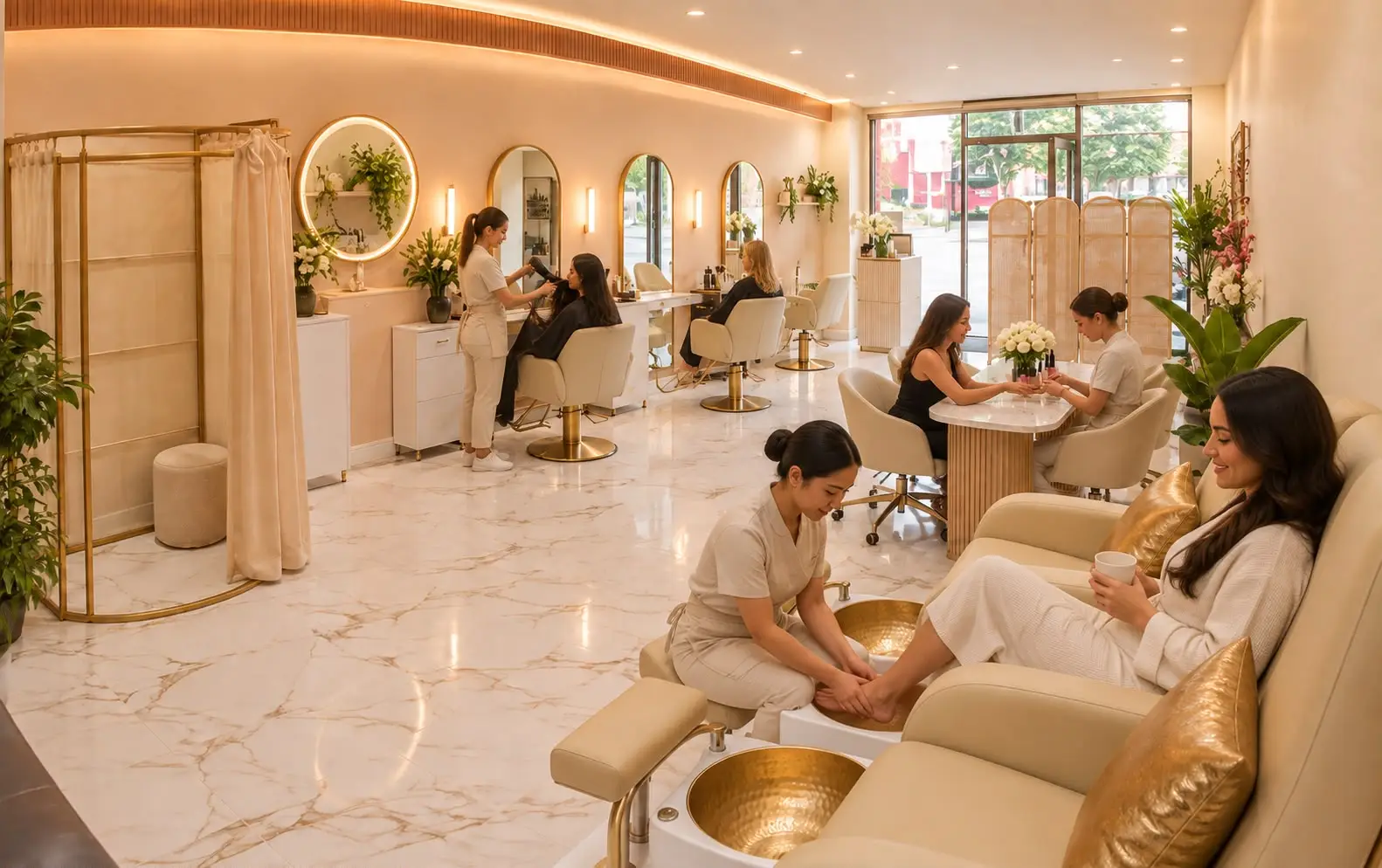 Scalp massage and waterfall therapy during an Argana Head Spa ritual